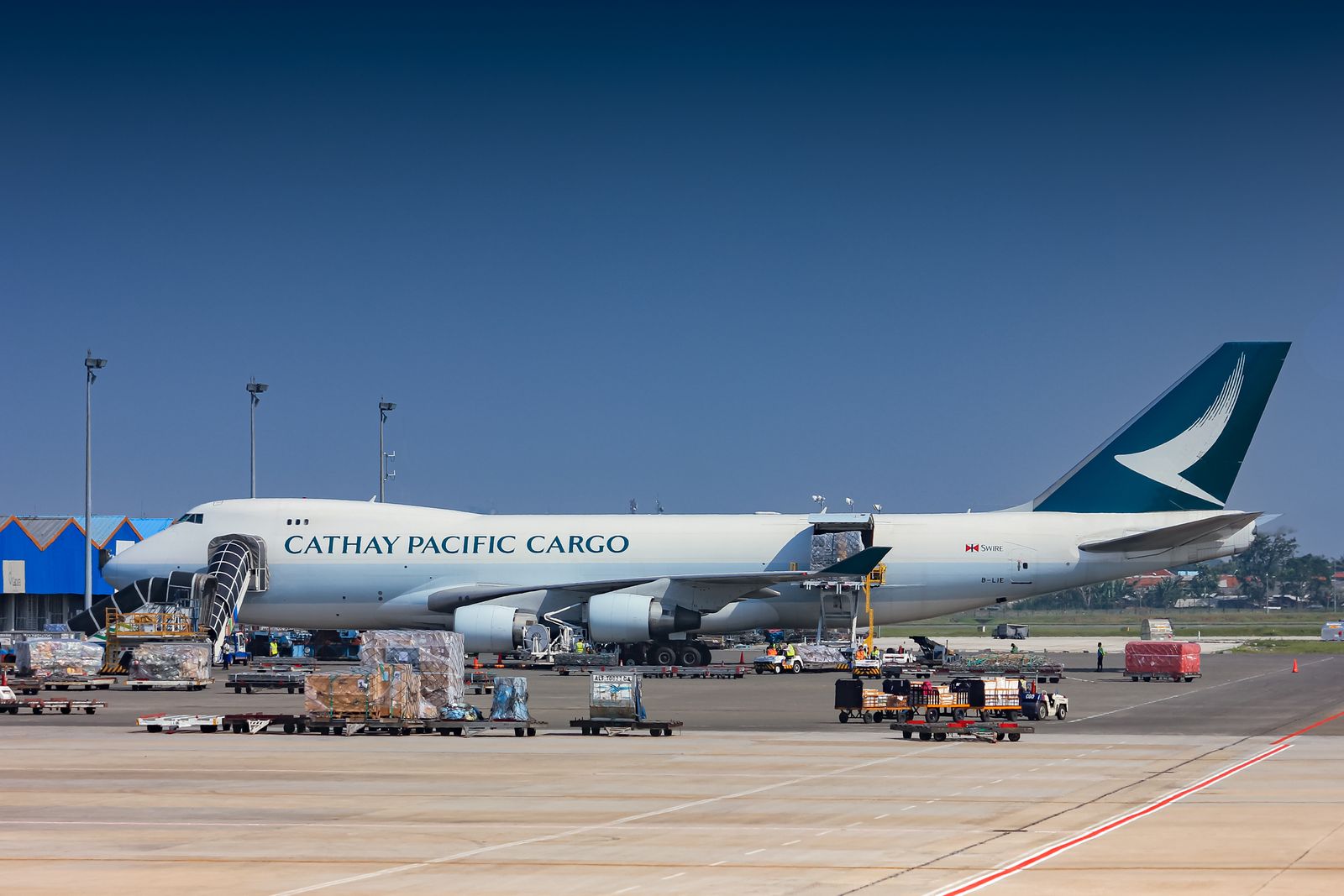 Cargo aircraft taking off