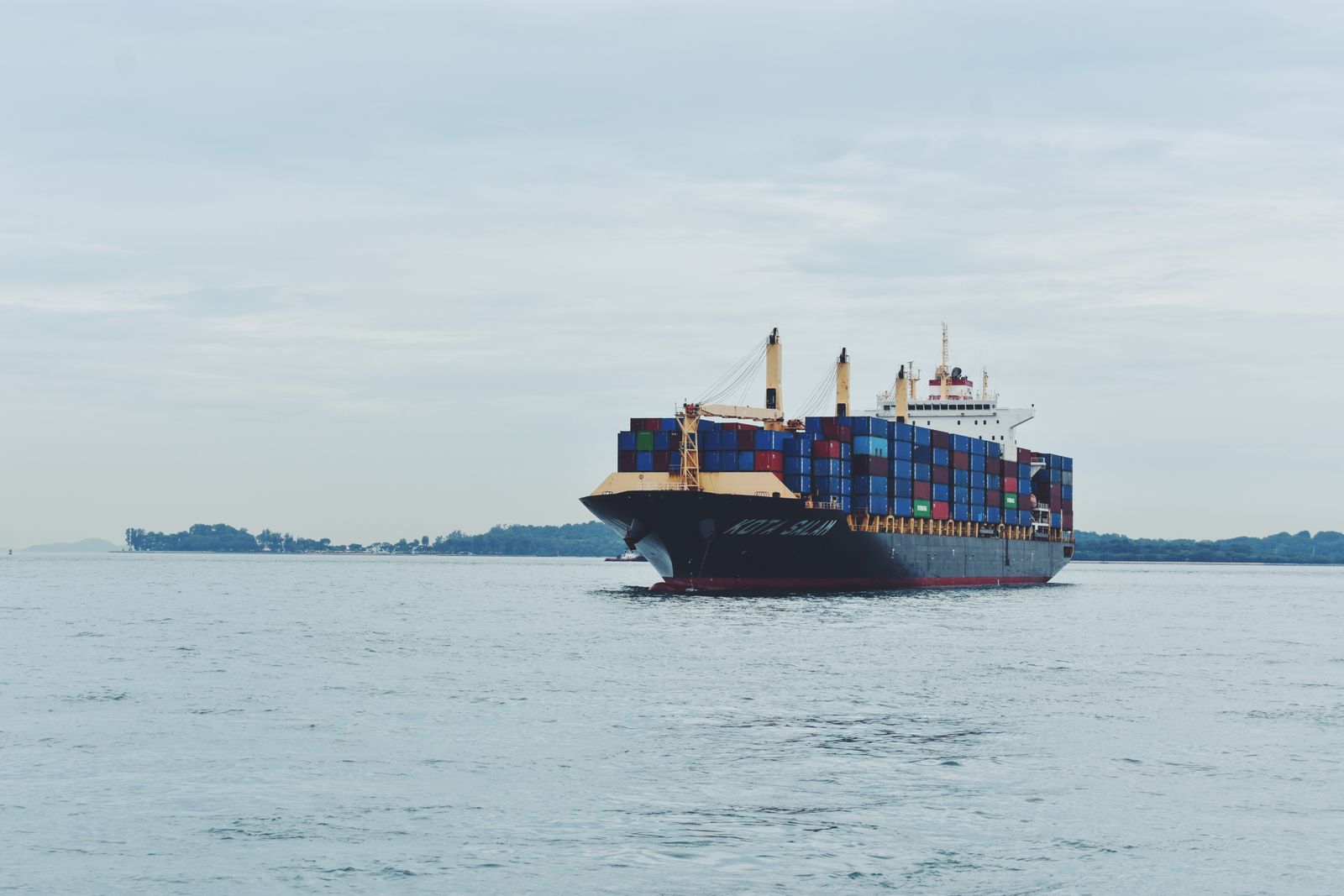 Cargo vessel at sea